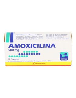 AMOXICILINA 500 MG. 21 CAPSULAS BIOEQUIVALENTE LAB. MINTLAB