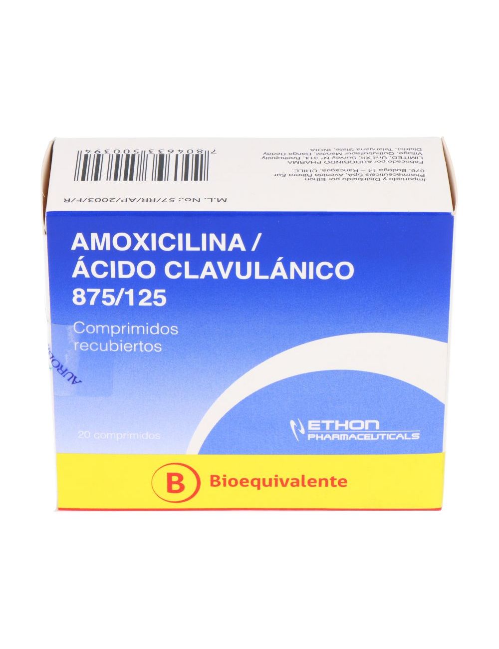 Precio Amoxicilina Acido Clavulanico 20 Comprimidos | Farmalisto CL