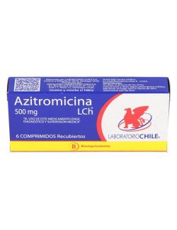 AZITROMICINA 500 MG 6 COMPRIMIDOS RECUBIERTOS BIOEQUIVALENTE LABORATORIO CHILE