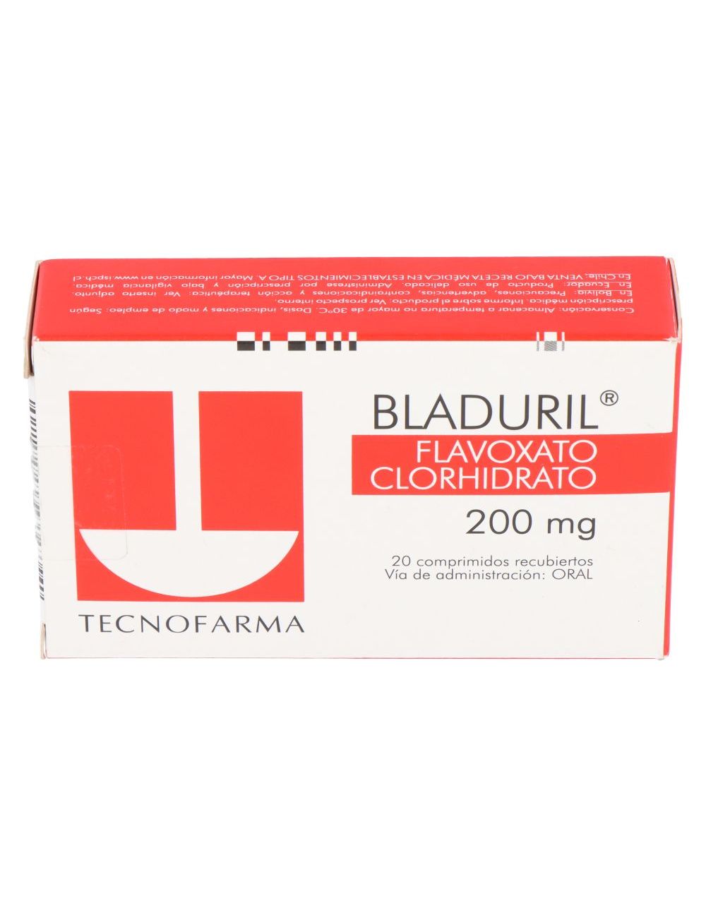 FLAVOXATO CLORHIDRATO BLADURIL 200 MG 20 COMPRIMIDOS RECUBIERTOS VIA