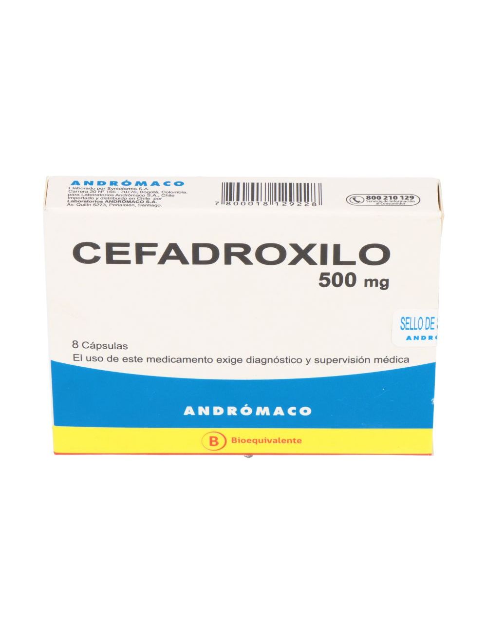 CEFADROXILO 500 MG 8 CAPSULAS BIOEQUIVALENTE LAB.ANDROMACO