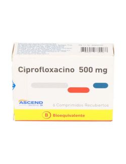 CIPROFLOXACINO 500 MG 6 COMPRIMIDOS RECUBIERTOS BIOEQUIVALENTE LAB.ASCEND