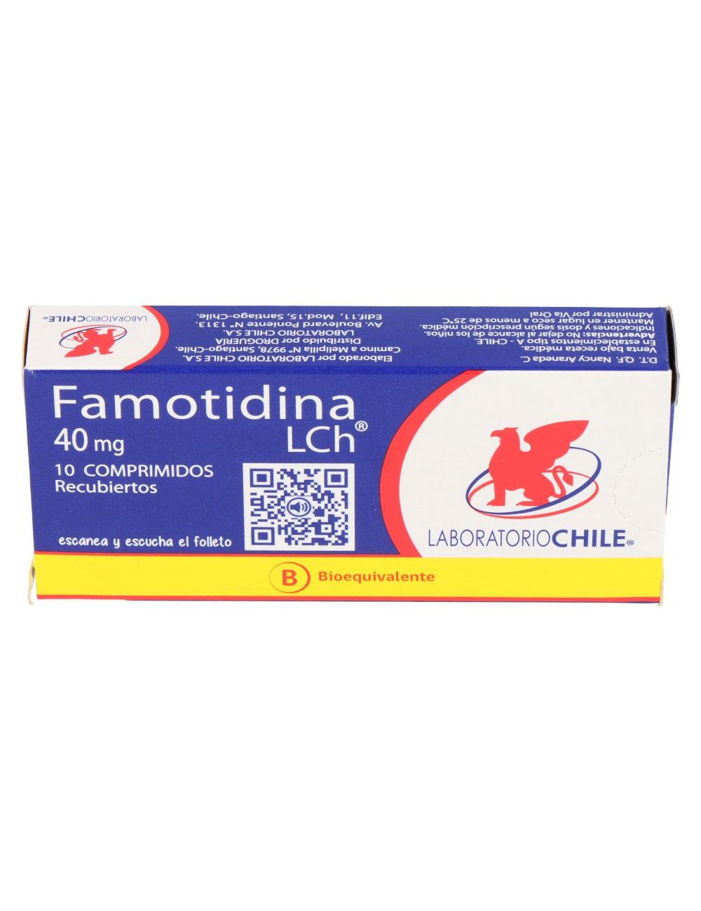 FAMOTIDINA 40 MG 10 COMPRIMIDOS RECUBIERTOS BIOEQUIVALENTE LABORATORIO