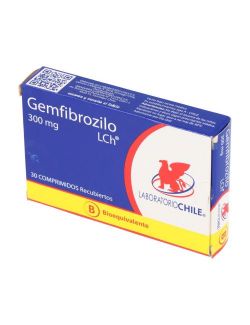 GEMFIBROZILO 300 MG 30 COMPRIMIDOS RECUBIERTOS BIOEQUIVALENTE LAVORATORIO CHILE