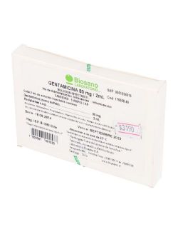 GENTAMICINA 80MG/2ML SOLUCION INYECTABLE  5 AMPOLLAS