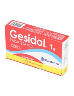 GESIDOL PARACETAMOL 1 GR 20 COMPRIMIDOS BIOEQUIVALENTE EUROFARMA