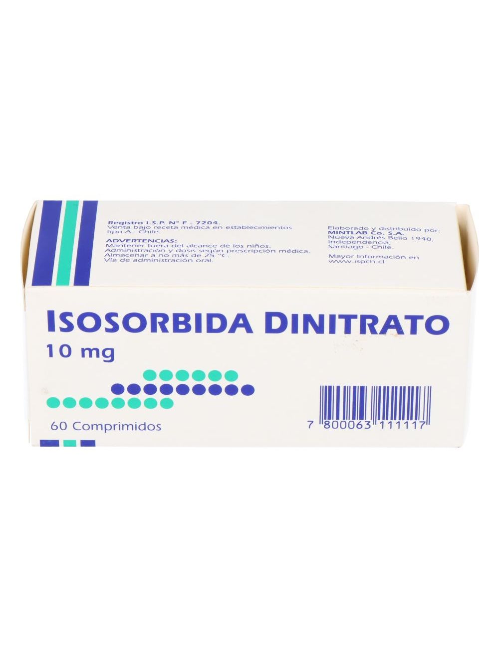 ISOSORBIDA DINITRATO 10MG 60 COMPRIMIDOS ANDROMACO