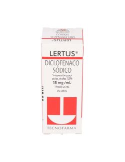 LERTUS DICLOFENACO SODICO  15 MG/ML GOTAS ORALES 1.5% FRASCO 25 ML  LAB.TECNOFARMA