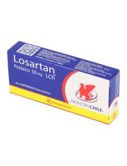 LOSARTAN POTASICO 50MG 30 COMPRIMIDOS RECUBIERTOS BIOEQUIVALENTE LABORATORIO CHILE.