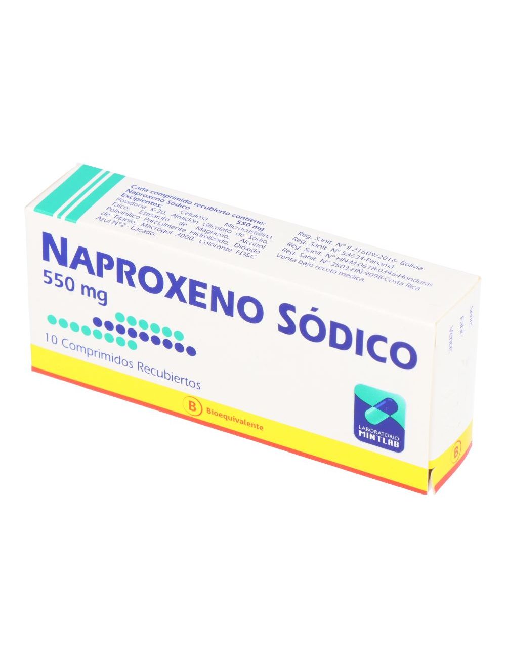 NAPROXENO SODICO 550 MG 10 COMPRIMIDOS RECUBIERTOS BIOEQUIVALENTE MINTLAB