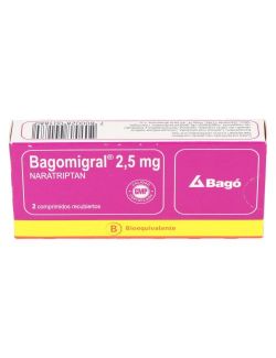 NARATRIPTAN BAGOMIGRAL 2.5 MG 2 COMPRIMIDOS BIOEQUIVALENTE LABORATORIO BAGÓ