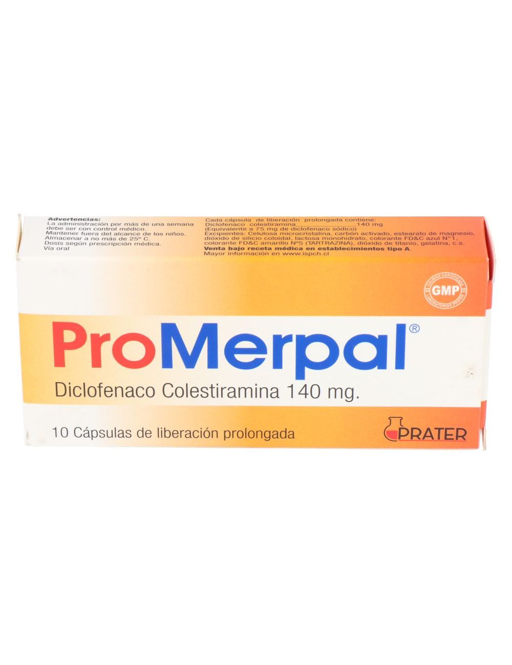 PRO-MERPAL DICLOFENACO 140 MG 10 CAPSULAS DE LIBERACION PROLONGADA LABORATORIO PRATER