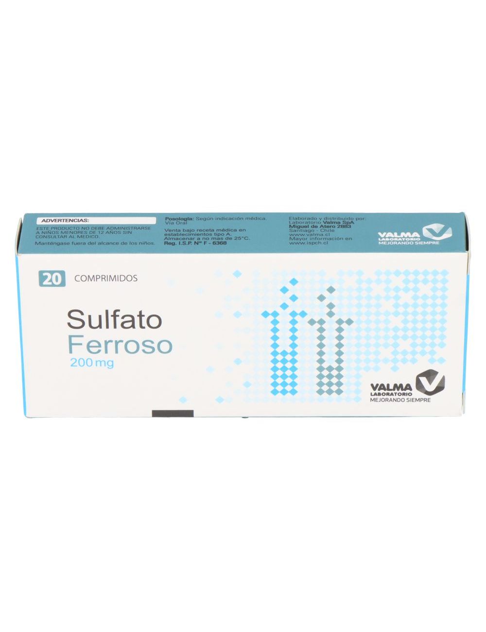 SULFATO FERROSO 200 MG 20 COMPRIMIDOS VALMA