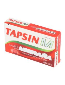 TAPSIN M MIGRAÑA 10 COMPRIMIDOS RECUBIERTOS PARACETAMOL CAFEÍNA ACIDO ACETISALICILICO MAVER