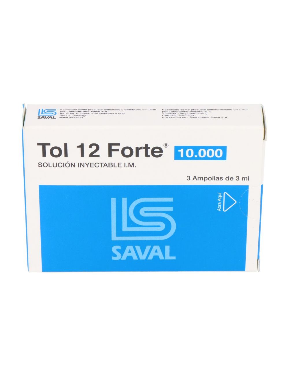 TOL 12 FORTE 10.000 UI 3 AMPOLLAS SOLUCION INYECTABLE I.M. SAVAL