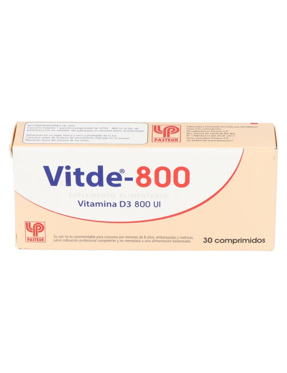 VITDE VITAMINA D3 800 UI 30 COMPRIMIDOS PASTEUR