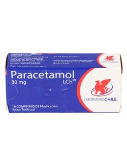 PARACETAMOL INFANTIL 80 MG 16 COMPRIMIDOS MASTICABLES CHILE