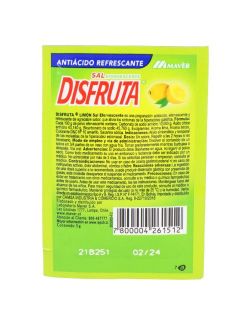 DISFRUTA SABOR LIMÓN POLVO EFERVESCENTE 1 SOBRE