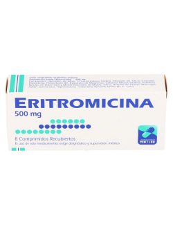 ERITROMICINA 500 MG 8 COMPRIMIDOS RECUBIERTOS LAB. MINTLAB