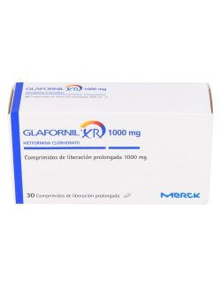 GLAFORNIL XR 1000MG METFORMINA CLORHIDRATO 30 COMPRIMIDOS LIBERACION PROLONGADA LAB. MERCK