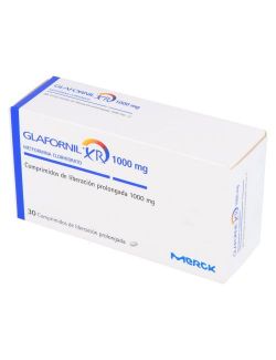 GLAFORNIL XR 1000MG METFORMINA CLORHIDRATO 30 COMPRIMIDOS LIBERACION PROLONGADA LAB. MERCK