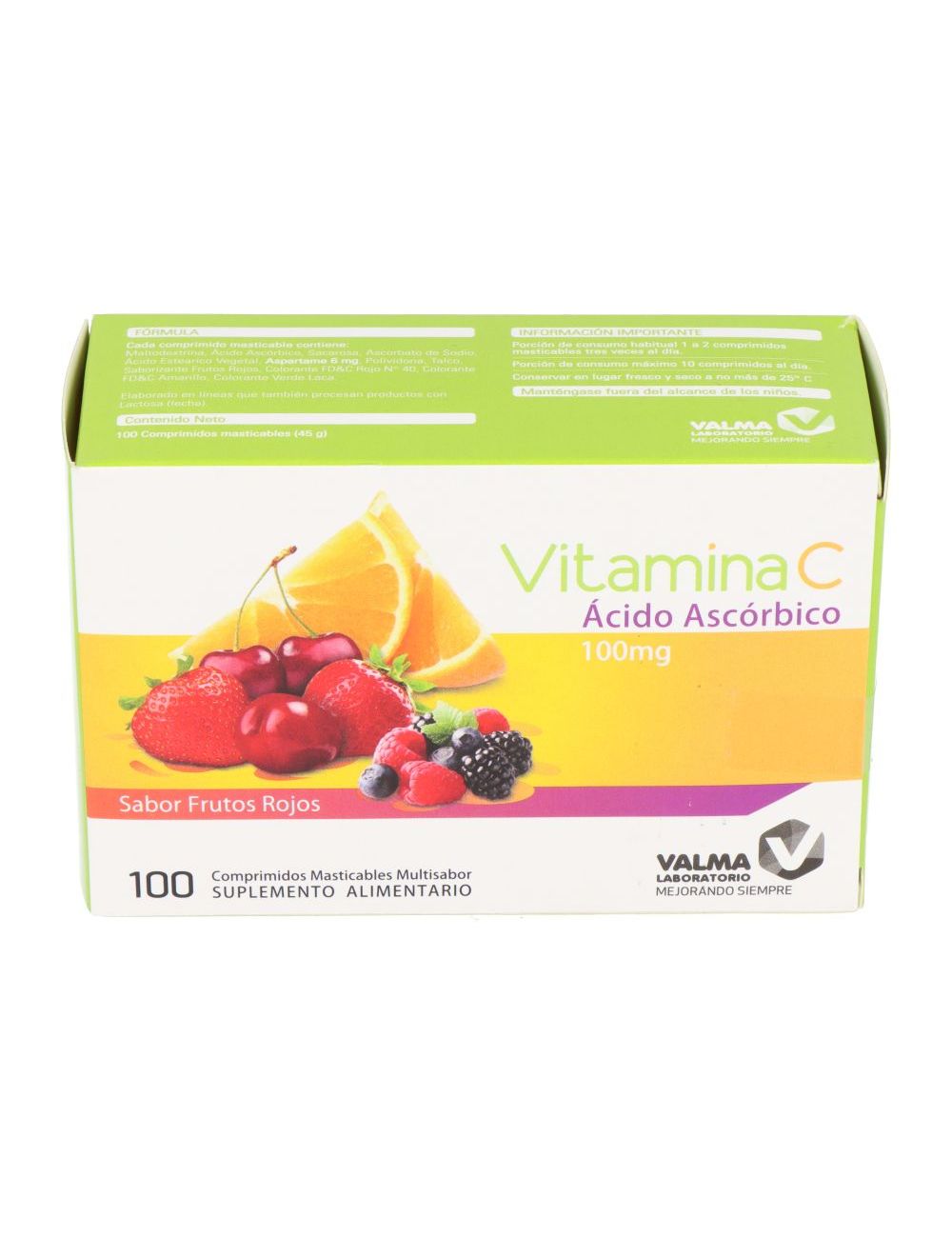 ACIDO ASCORBICO VITAMINA C 100 MG 100 COMPRIMIDOS VALMA