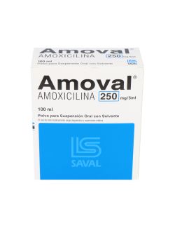 AMOVAL  AMOXILINA 250MG/5ML POLVO PARA SUSPENSION ORAL 100 ML LAB. SAVAL