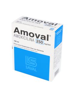 AMOVAL  AMOXILINA 250MG/5ML POLVO PARA SUSPENSION ORAL 100 ML LAB. SAVAL
