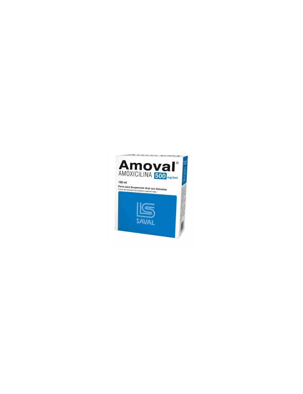 AMOXICILINA AMOVAL 500MG/5ML 100ML POLVO PARA SUSPENSION ORAL SAVAL