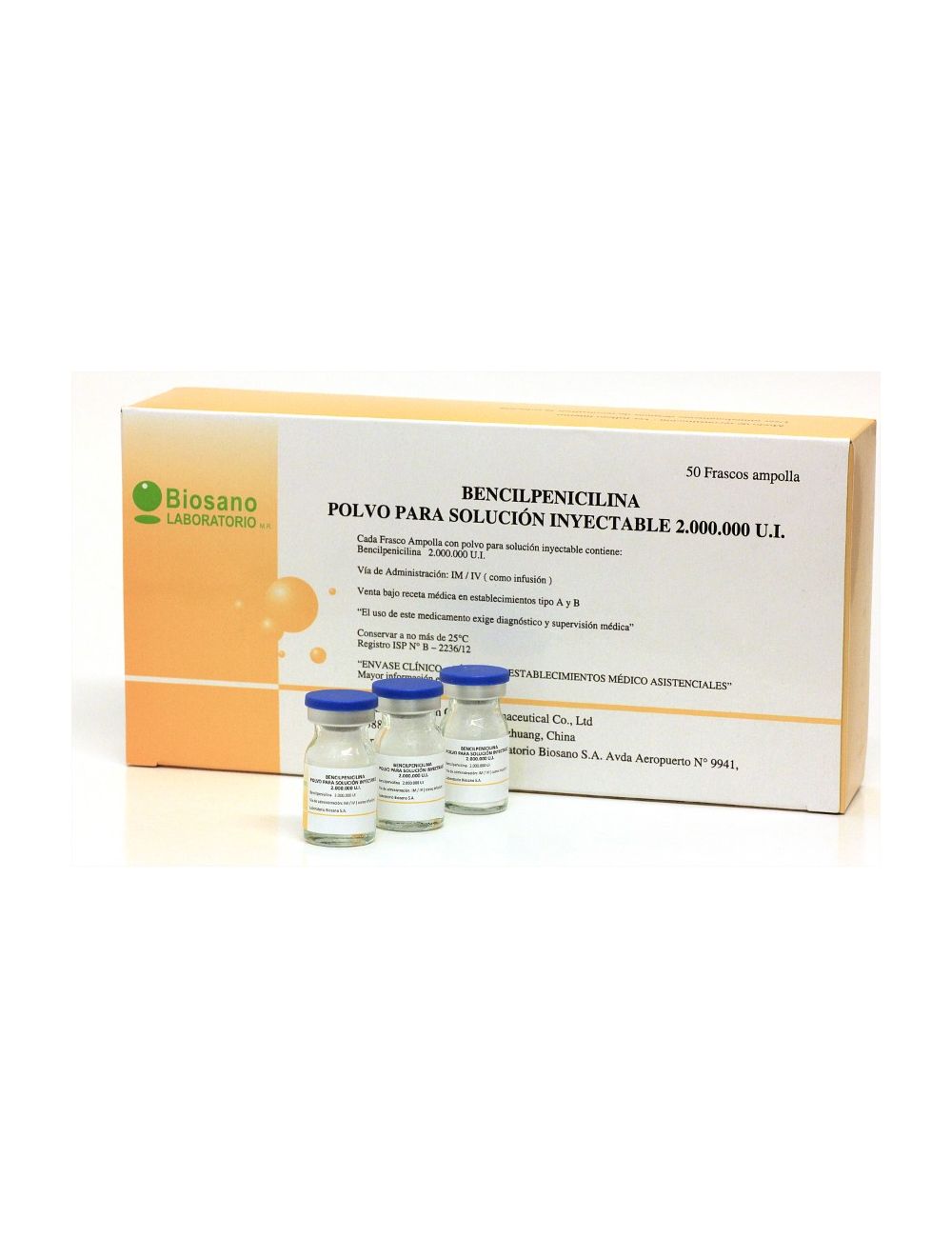 BENCILPENICILINA  2.000.000 UI 1 FRASCO AMPOLLA BIOSANO