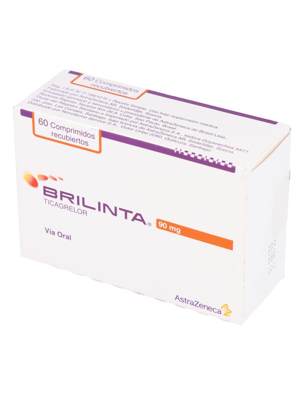 BRILINTA TICAGRELOR 90 MG 60 COMPRIMIDOS LABORATORIO ASTRAZENECA