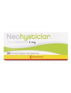 NEOHYSTICLAR DESLORATADINA 5 MG 30 COMPRIMIDOS RECUBIERTOS BIOEQUIVALENTE LAB. MINTLAB