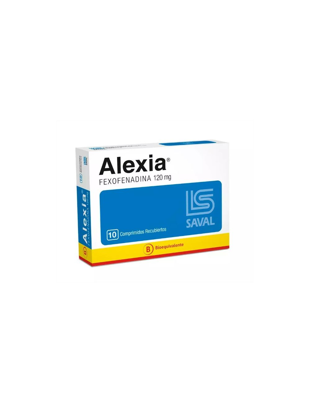 ALEXIA FEXOFENADINA 120MG 10 COMPRIMIDOS RECUBIERTOS BIOEQUIVALENTE LAB. SAVAL