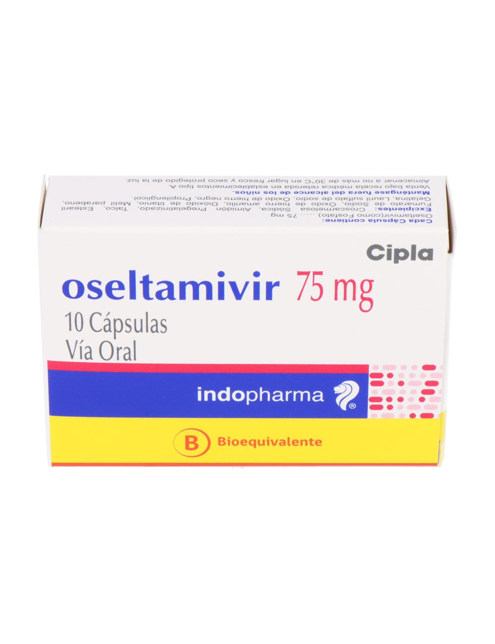 OSELTAMIVIR 75 MG 10 CAPSULAS VIA ORAL BIOEQUIVALENTE INDOPHARMA CENABAST