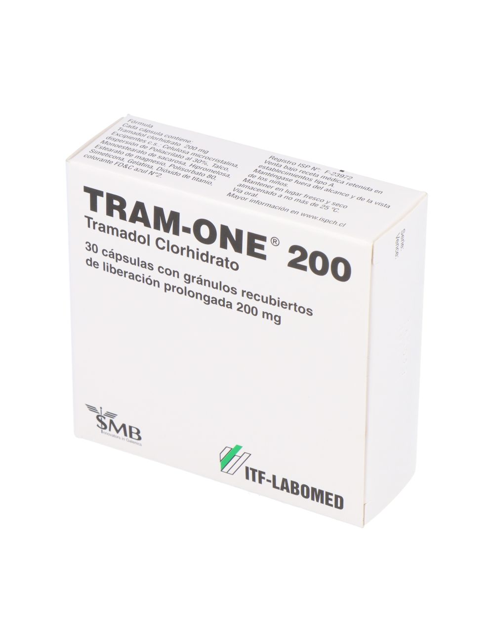 TRAMADOL TRAM-ONE 200 200 MG 30 CAPSULAS CON GRANULOS RECUBIERTOS DE LIBERACION PROLONGADAS ITF-LABOMED CENABAST