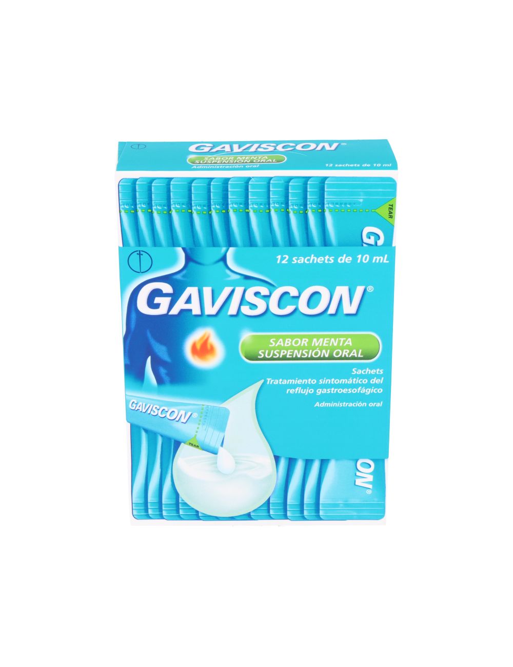 GAVISCON SABOR MENTA SUSPENCION ORAL 12 SACHET 10ML  LAB.RECKITT10ML