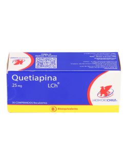 QUETIAPINA 25 MG 30 COMPRIMIDOS RECUBIERTOS BIOEQUIVALENTE LAB.CHILE