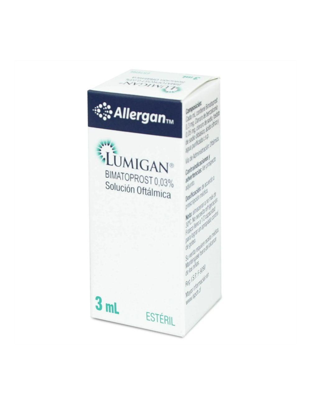 LUMIGAN 0,03% BIMATOPROST SOLUCION OFTALMOLOGICA 3ML LAB. ALLERGAN CENABAST