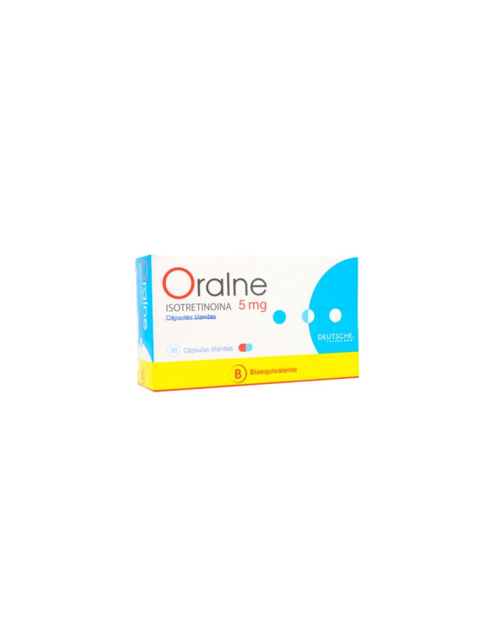 ORALNE ISOTRETINOINA 5MG 30 CAPSULAS BIOEQUIVALENTE LAB.DEUTSCHE PHARMA