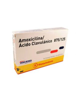 AMOXICILINA/ ACIDO CLAVULANICO 875/125 MG 14 COMPRIMIDOS RECUBIERTOS BIOEQUIVALENTE LAB.ASCEND