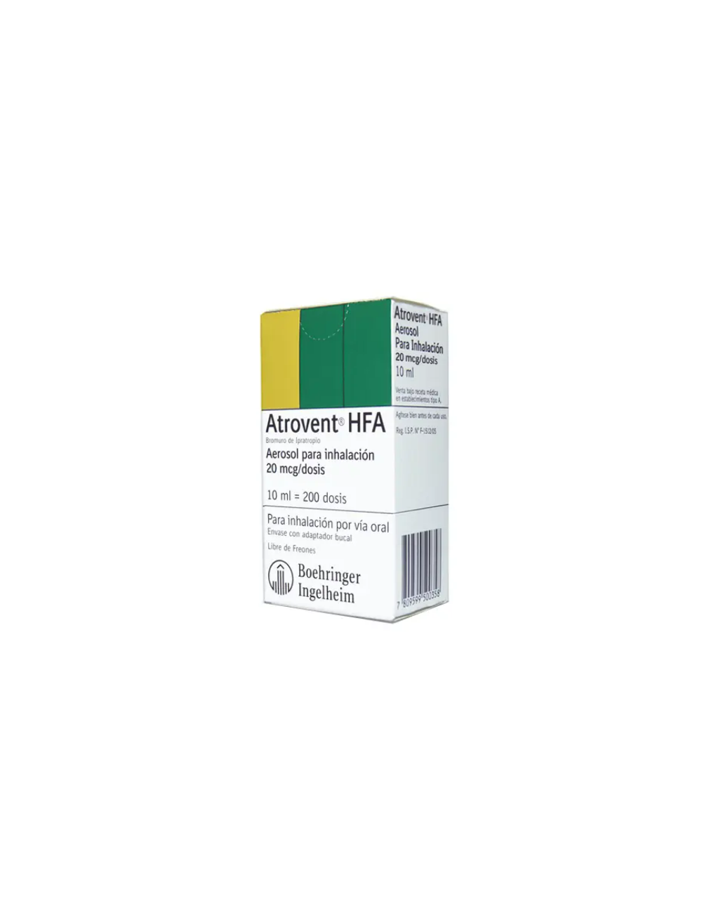 ATROVENT HFA BROMURO DE IPRATROPIO 20 MCG /DOSIS INHALADOR 200 DOSIS LAB.BOEHRINGER INGELHEIM