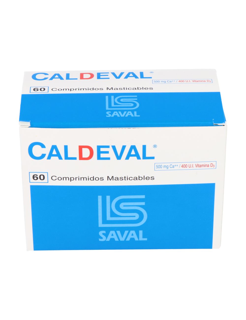 CALDEVAL CALCIO 500 mg Vitamina D3 400 UI 60 Comprimidos Masticables LAB.SAVAL