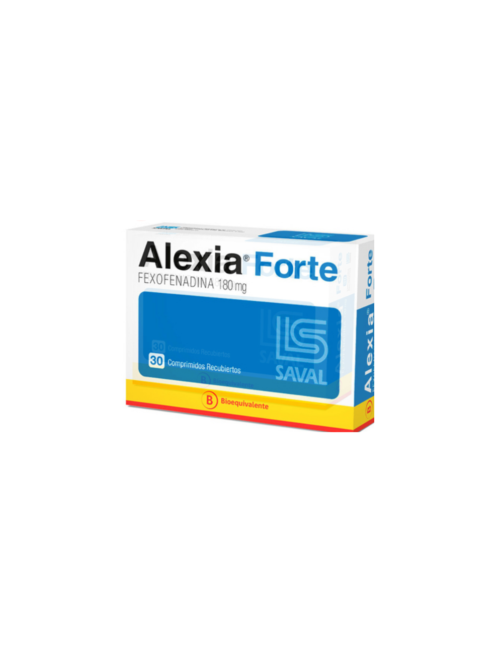 ALEXIA FORTE FEXOFENADINA 180MG 30COMPRIMIDOS RECUBIERTOS  BIOEQUIVALENTE LAB.SAVAL