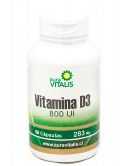 VITAMINA D3 800 UI  283 MG X 60 CAPSULAS AURAVITALIS