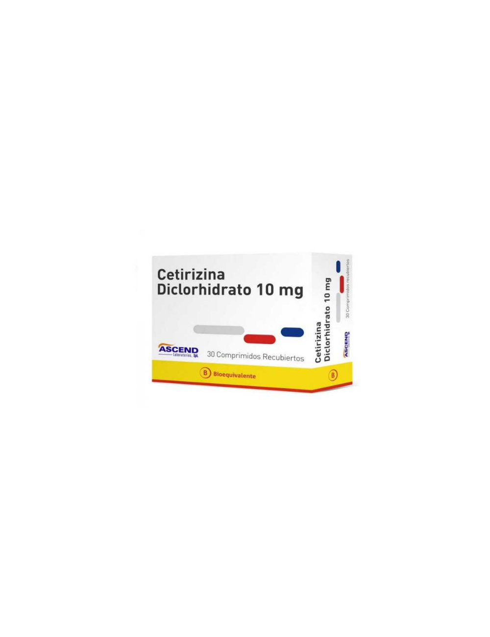 CETIRIZINA DICLORHIDRATO 10MG 30 COMPRIMIDOS BIOEQUIVALENTE LAB. ASCEND
