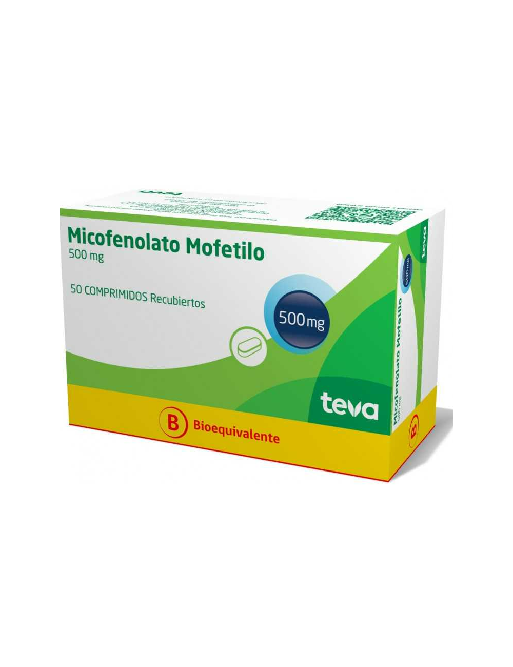 MICOFENOLATO MOFETILO 500MG 50 COMPRIMIDOS BIOEQUIVALENTE LABORATORIO CHILE
