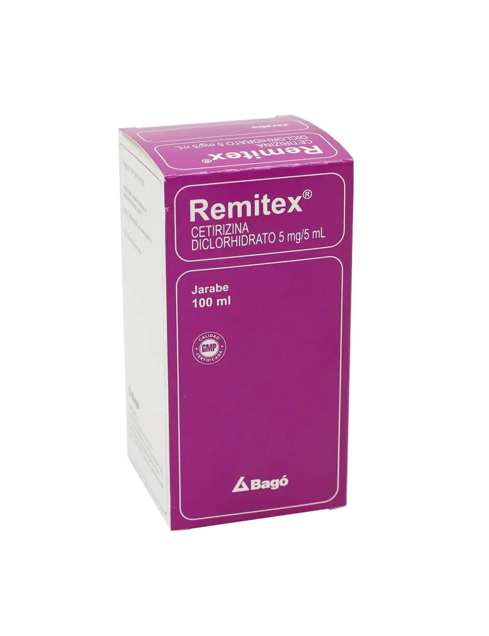 REMITEX CETIRIZINA DICLORHIDRATO 5MG/5ML.100ML JARABE  BIOEQUIVALENTE LAB.BAGO
