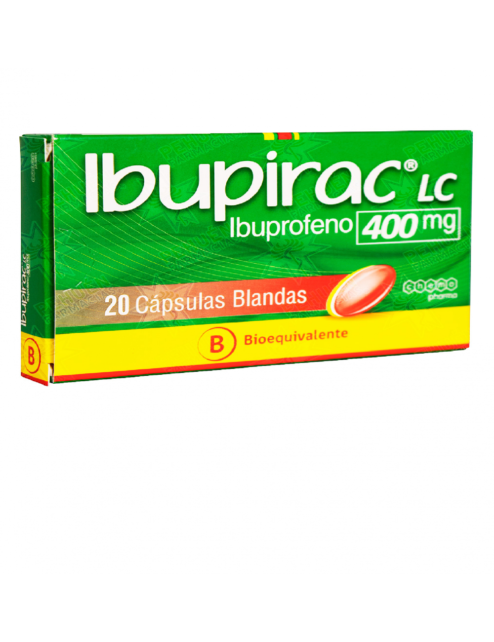 IBUPIRAC LC IBUPROFENO 400MG  20 CAPSULAS BLANDAS BIOEQUIVALENTE CHEMO-PHARMA