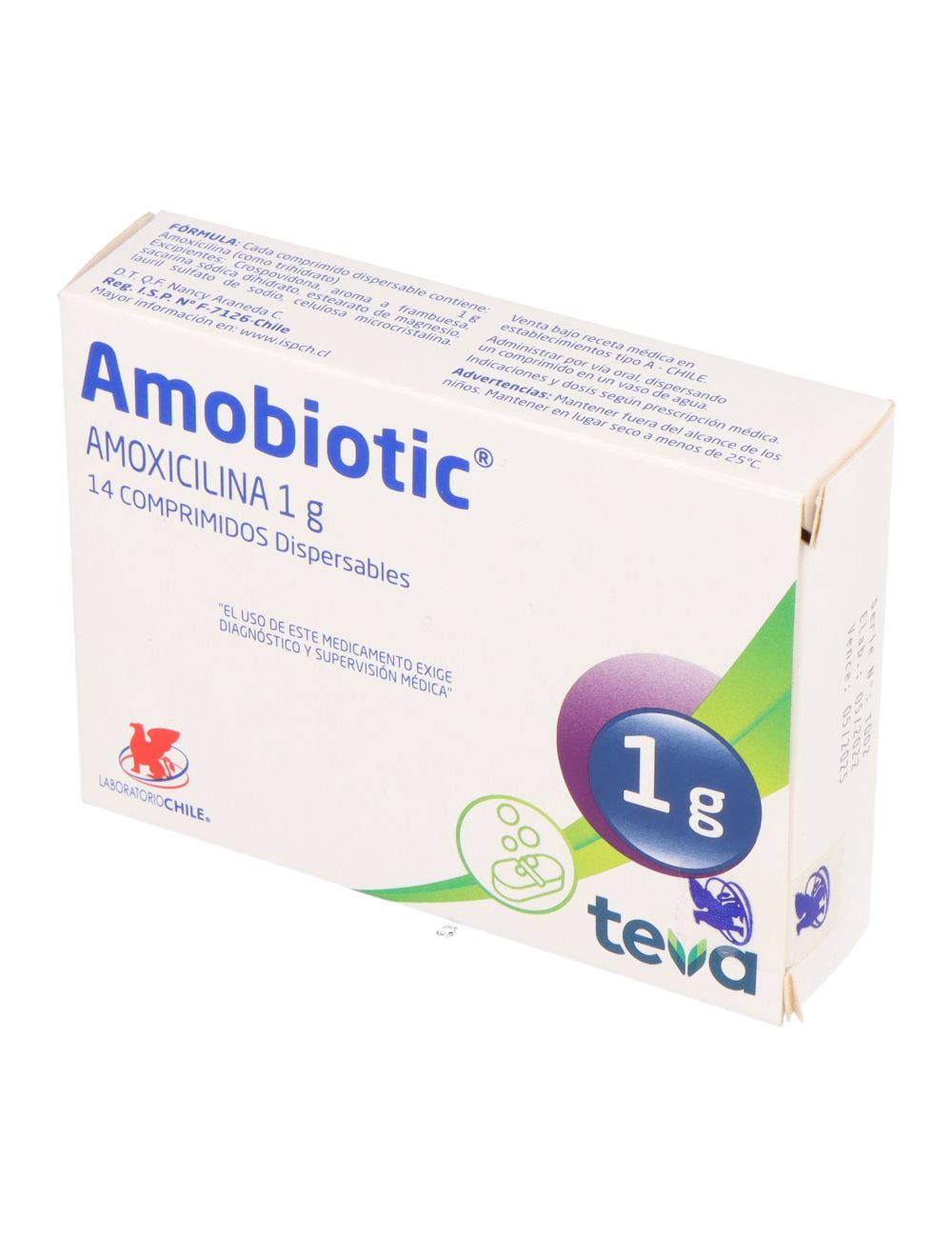 AMOBIOTIC AMOXICILINA 1G 14 COMPRIMIDOS DISPERSABLES LAB.CHILE