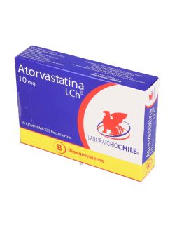 ATORVASTATINA 10 MG 30 COMPRIMIDOS RECUBIERTOS BIOEQUIVALENTE LAB.CHILE